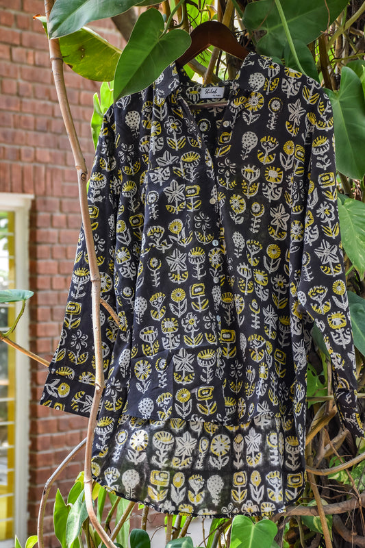 Black Printed One-Size-Fits-All Shirt