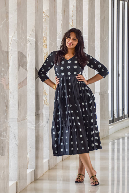 Black cotton long dress