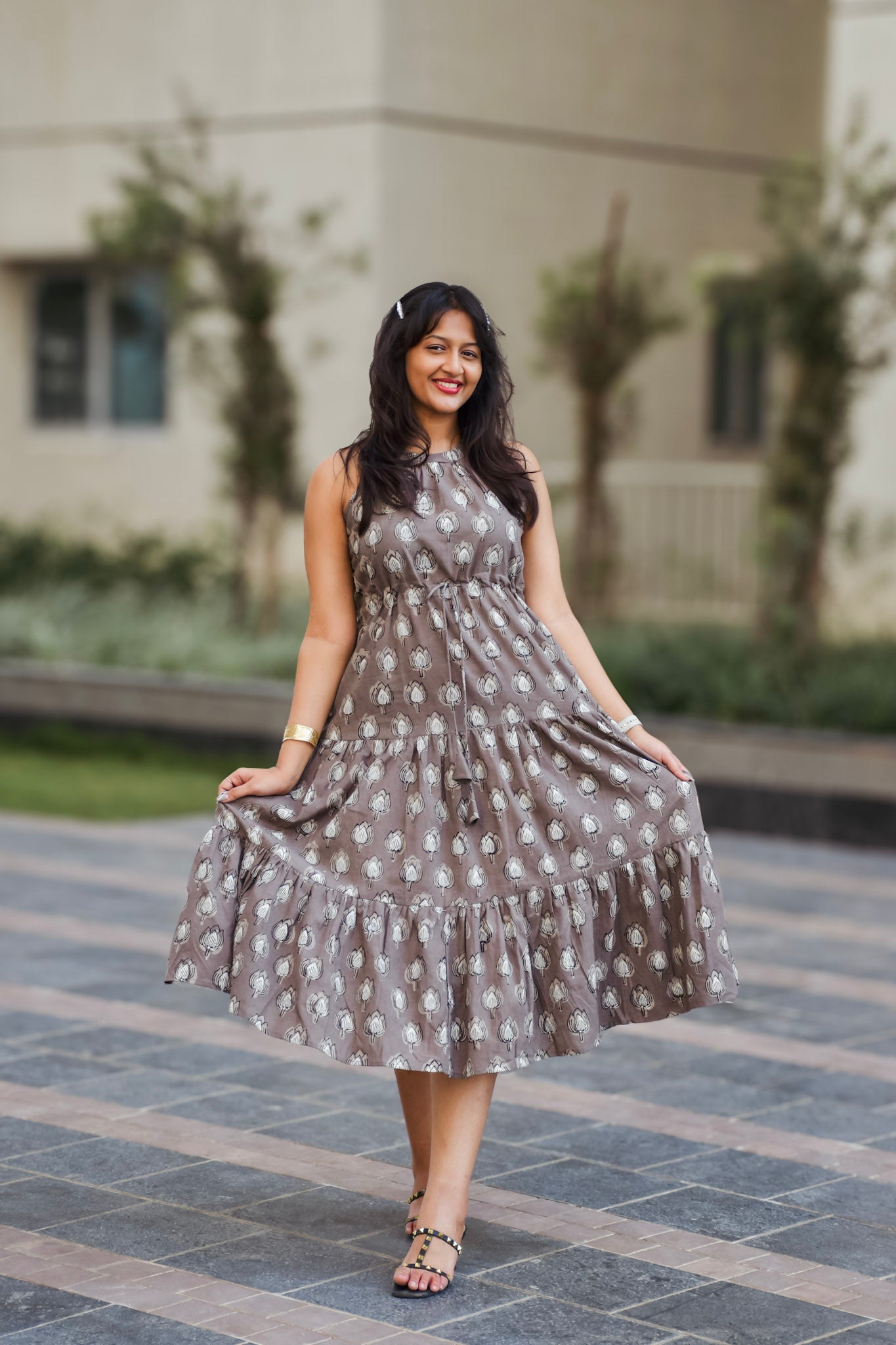 Halter neck cotton Long dress