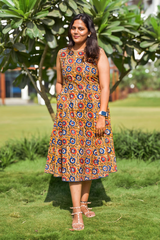 Cotton sleeveless long dress