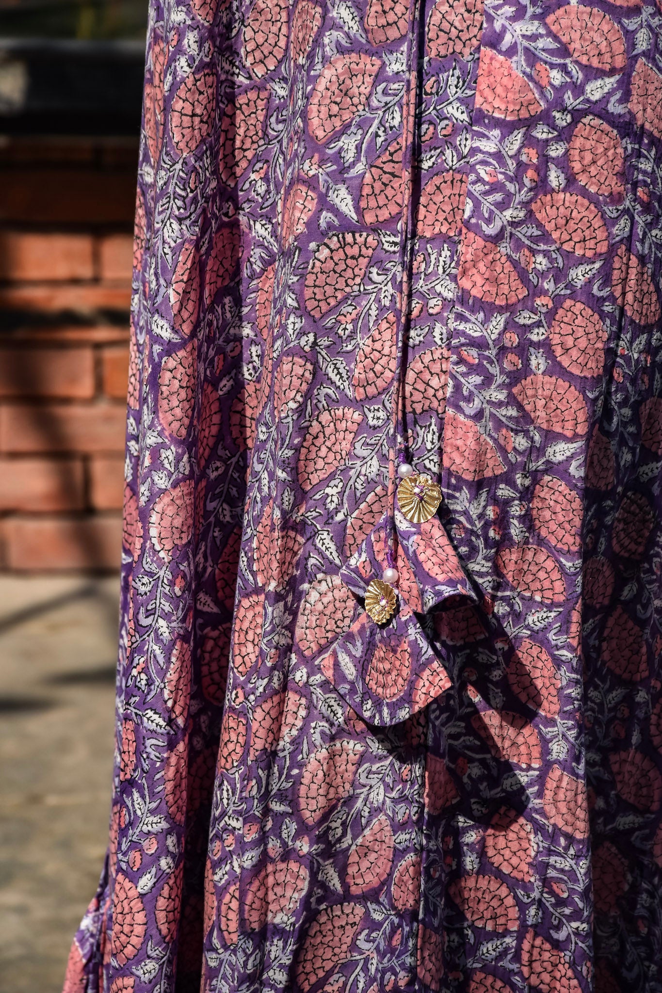 Purple Colored Maxi Dress in Pure Mul Cotton