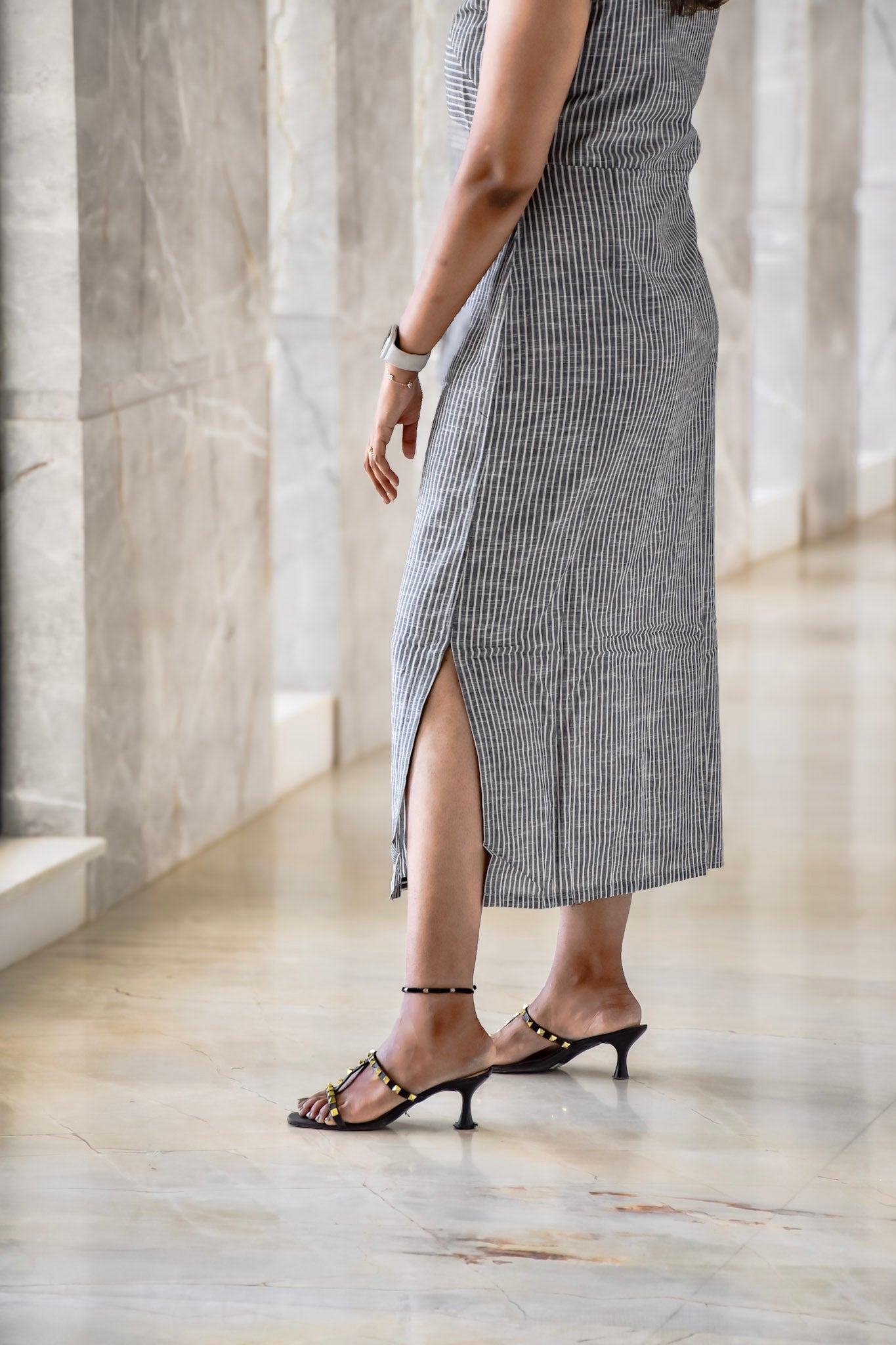 Cotton straight long dress