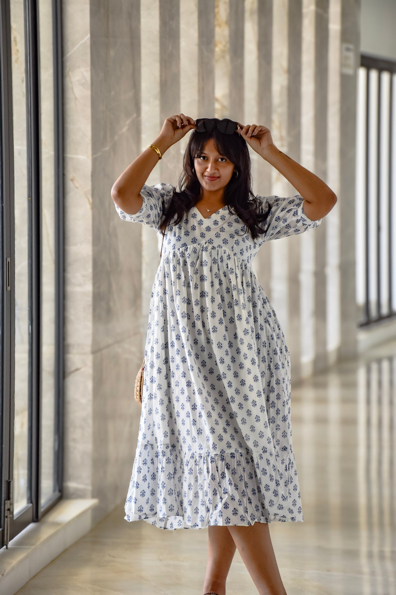 Cotton white long dress