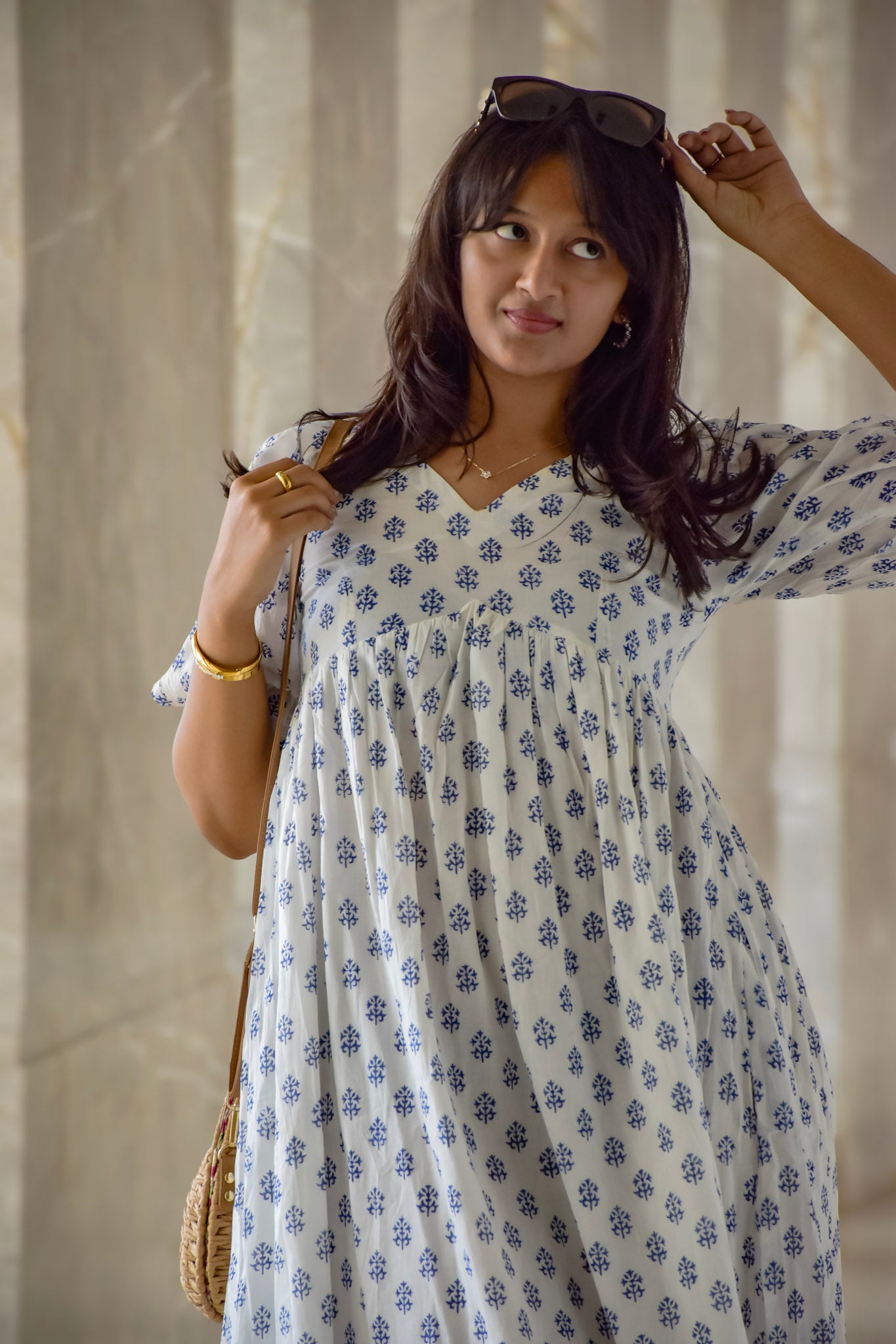 Cotton white long dress